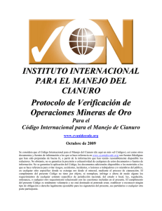 INSTITUTO INTERNACIONAL PARA EL MANEJO DEL CIANURO