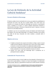 La Ley de Estímulo de la Actividad Cultural Andaluza1