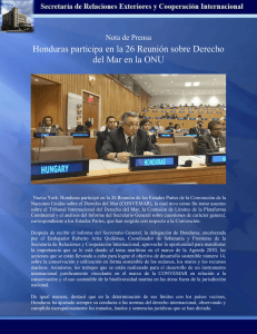 Honduras participa en la 26 Reunión sobre Derecho del Mar en la