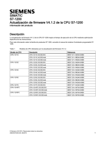 Actualización de firmware V4.1.2 de la CPU S7-1200