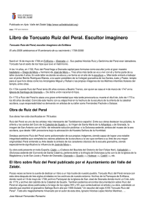Libro de Torcuato Ruiz del Peral. Escultor imaginero