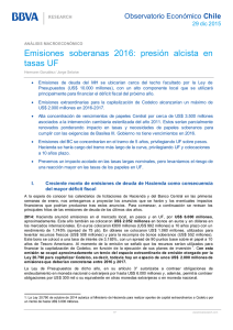 Emisiones soberanas 2016: presión alcista en tasas UF