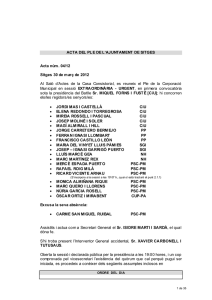 ACTA DEL PLE DE L`AJUNTAMENT DE SITGES Acta núm. 04/12