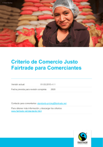 Criterio de Comercio Justo Fairtrade para Comerciantes