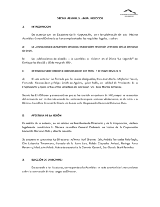DÉCIMA ASAMBLEA ANUAL DE SOCIOS 1. INTRODUCCION De