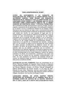 tesis jurisprudencial 22/2007. cateo. en acatamiento a la