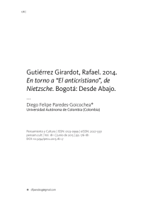 Gutiérrez Girardot, Rafael. 2014. En torno a “El anticristiano”, de