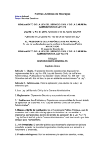 Reglamento Ley 476 Servicio Civil y Carrera Administrativa