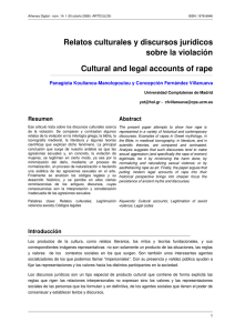 Relatos culturales y discursos jurídicos sobre la violación Cultural
