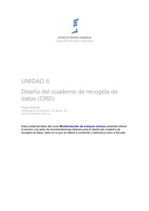 UNIDAD 6 Diseño del cuaderno de recogida de datos