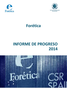 INFORME DE PROGRESO 2014 Forética