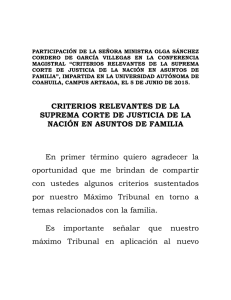 CRITERIOS RELEVANTES DE LA SUPREMA CORTE DE JUSTICIA