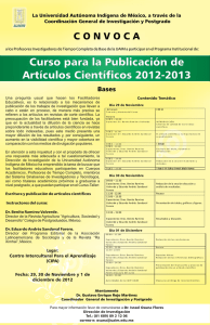 Curso para la Publicación de Artículos Científicos 2012-2013