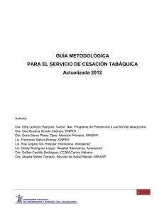 guía metodológica para el servicio de cesación tabáquica