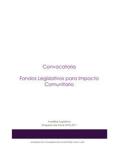 Convocatoria Fondos Legislativos para Impacto Comunitario