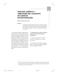 análisis jurídico y tributario del contrato de cuentas en participación