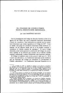 el colegio de consultores, nueva instituci~n diocesana