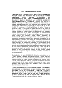 tesis jurisprudencial 55/2007. cartuchos del uso exclusivo