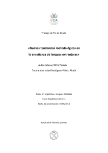 «Nuevas tendencias metodológicas en la enseñanza de lenguas