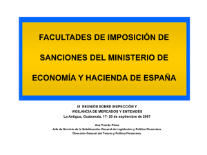 Facultades de imposición de sanciones del Ministerio de Economía
