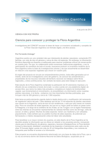 Ciencia para conocer y proteger la Flora Argentina