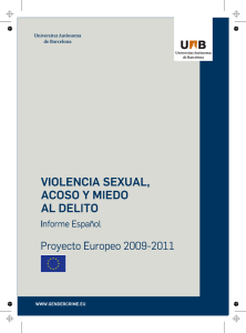 VIOLENCIA SEXUAL, ACOSO Y MIEDO AL DELITO Informe Español