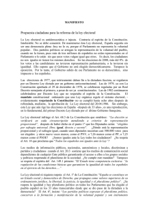 Propuesta ciudadana para la reforma de la ley electoral