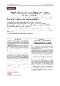 Exposure to ergonomic risk by occupation in spanish working: a