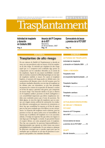 Trasplantes de alto riesgo - Societat Catalana de Trasplantament