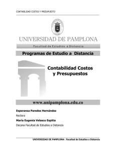 www.unipamplona.edu.co Contabilidad Costos y Presupuestos