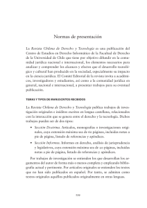 Normas de presentación - Revista Chilena de Derecho y Tecnología