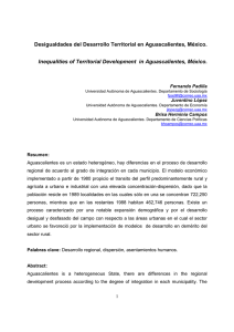 Desigualdades del desarrollo territorial en Aguascalientes, México.
