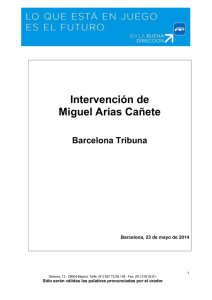 Conferencia de Arias Cañete en Barcelona Tribuna 14-05-23