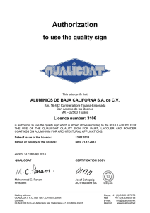 Authorization to use the quality sign