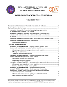 Compendio de Instrucciones Generales a los Notarios (2012).