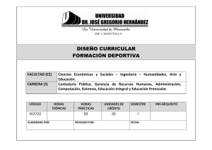 FORMACION DEPORTIVA - Universidad Dr. José Gregorio