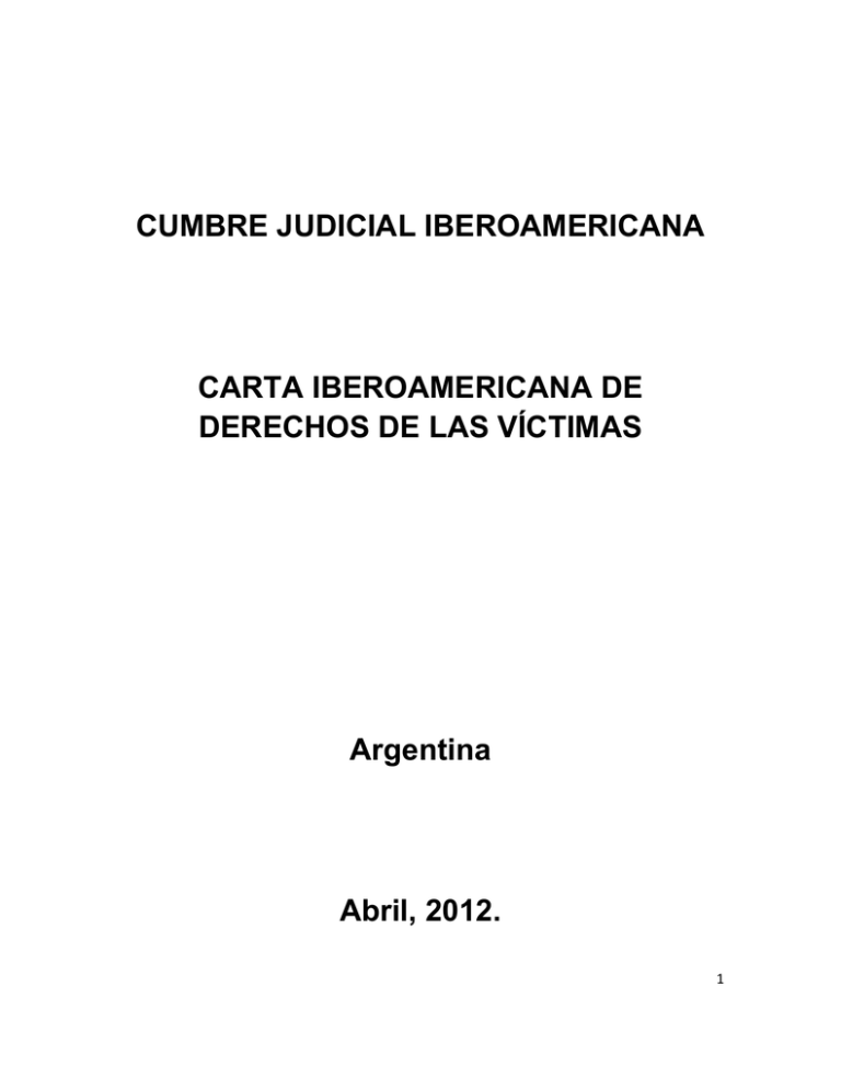 Carta Iberoamericana De Derechos De Las Víctimas