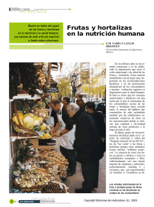 artículo revista Frutas y hortalizas en la nutrición humana