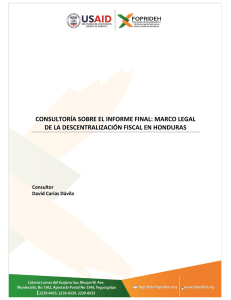 informe final: marco legal de la descentralización fiscal en honduras