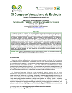 Programa del Curso - XI Congreso de Ecologia