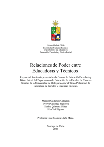 Relaciones de Poder entre Educadoras y Técnicos.