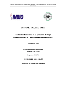 Evaluación Económica de la Aplicación de Riego Complementario