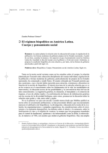 El régimen biopolítico en América Latina. Cuerpo y pensamiento