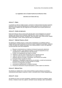 La Legislatura de la Ciudad Autónoma de Buenos Aires sanciona