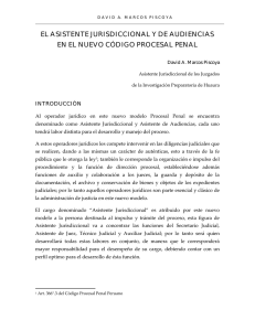 el asistente jurisdiccional y de audiencias en el nuevo c&oacute;digo