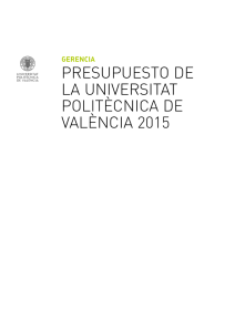presupuesto de la universitat politècnica de valència 2015