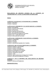 reglamento de régimen interno de la comisión de asesoramiento y