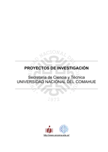 Proyectos Vigentes - Universidad Nacional del Comahue