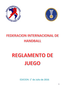 Reglas del handball (ESP) - Federación Panamericana de Handball