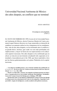 Universidad Nacional Autónoma de México: dos años después, un